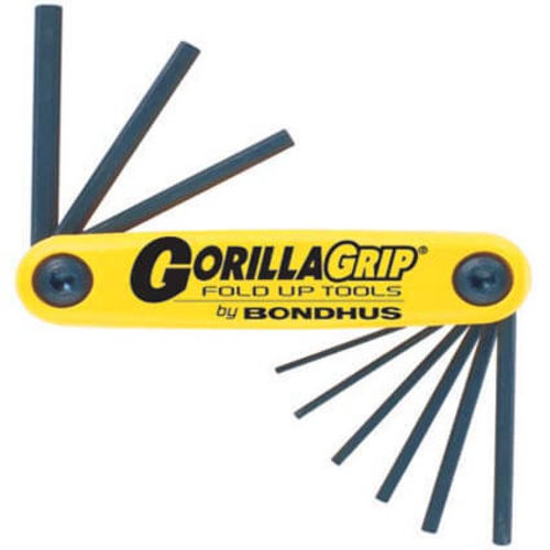 0,050-3/16 inch GorillaGrip egyenesvégű összecsukható imbuszkulcs készlet HF9S - Bondhus - 12591