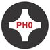 PH0x170mm Phillips nyomaték-csavarhúzó penge bit 1/4 befogással matt króm - Felo - 10200104