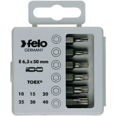 T10-T40 Torx Profi Bit Box készlet E 6,3x50mm - Felo - 03691516