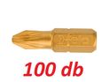 PZ1x25mm PZ bit / Pozidriv bithegy TiN bevonattal C 6,3 1/4 (100db) - Felo - 02101077